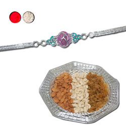 "Rakhi - SIL-6010 A (Single Rakhi) , Dryfruit Thali - code RD700 - Click here to View more details about this Product